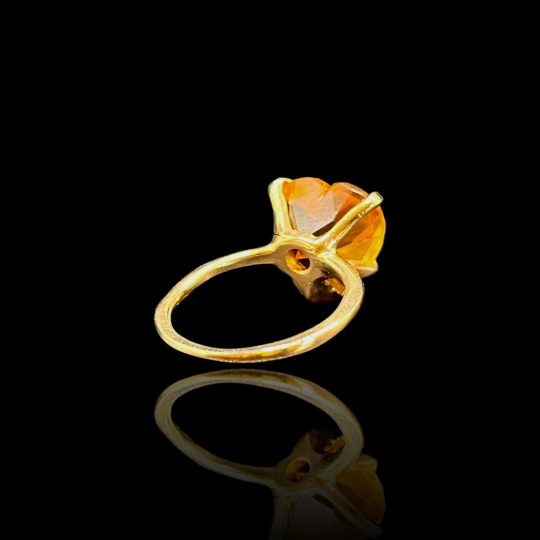 Heart Shape Citrine and Gold Ring