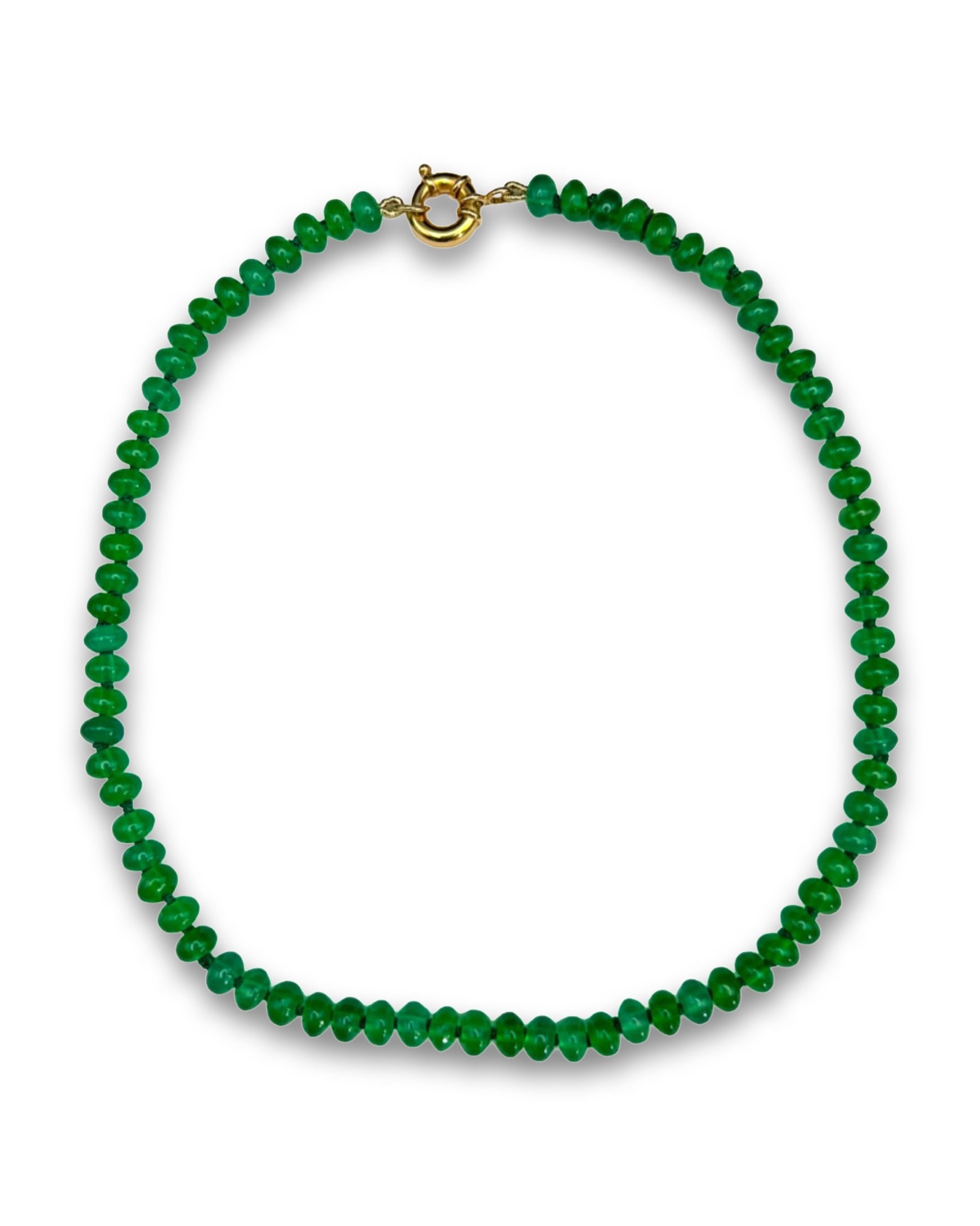Rajasthan Silver and Green Agate Necklace | Jewelry | Mahakala Fine Arts