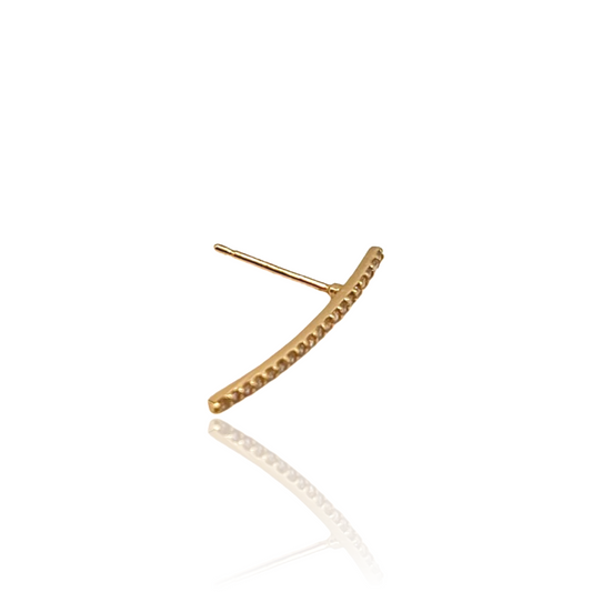 Long Curve Pave Diamond Earring